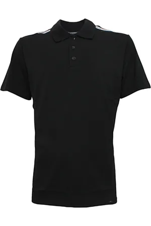 Emporio Armani Homme, Tops, Noir, Taille: L Polo en coton avec col boutonné