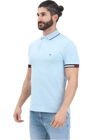Tommy Hilfiger Homme, Tops, Bleu, Taille: L Polo à Blocs de Couleurs