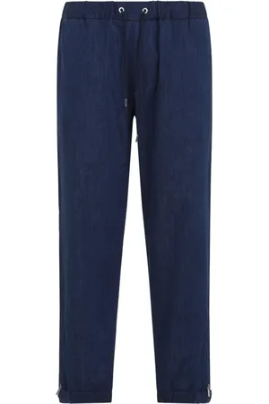 Moncler Homme, Pantalons, Bleu, Taille: L Pantalon en Coton Bleu pour Homme