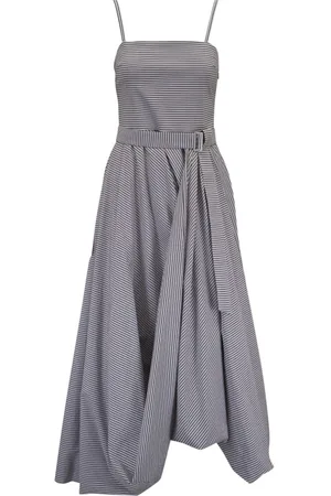 Brunello Cucinelli Femme, Robes, Gris, Taille: 38 FR Robe Midi Col V Herbarium