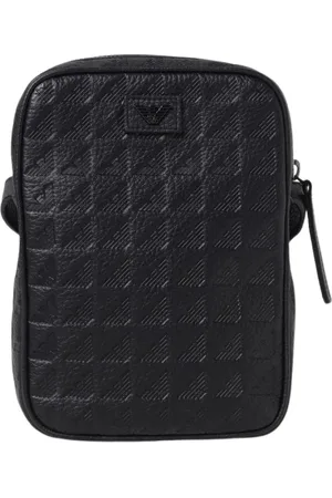 Emporio Armani Homme, Sacs, Noir, Taille: ONE Size Sac Bandoulière Motif Géométrique