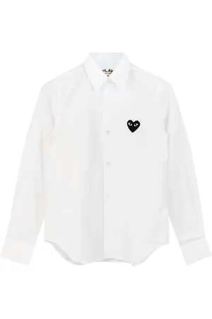 Comme des Garçons Femme, Blouses et Chemises, Blanc, Taille: 36 FR Chemise Blanche Cœur Classique Coton