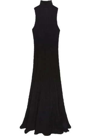 Msgm Femme, Robes, Noir, Taille: 36 FR Robe Noire en Mélange de Coton à Col Haut