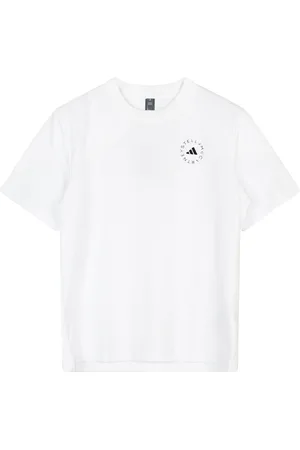 adidas Femme, Tops, Blanc, Taille: 36 FR T-shirt Blanc en Coton avec Logo Regular Fit