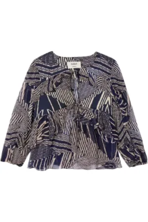 Bash Femme, Blouses et Chemises, Bleu, Taille: 38 FR Blouse Romantique Plissée Angela