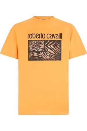 Roberto Cavalli Homme, Tops, , Taille: S T-shirt à imprimé animal avec logo