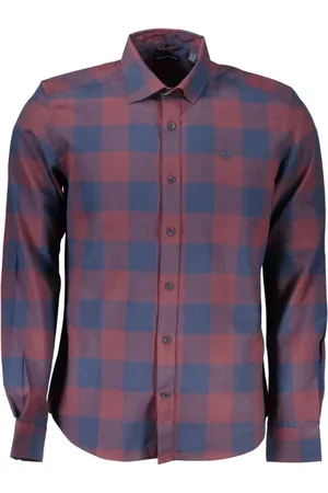 North Sails Homme, Chemises, Multicolore, Taille: 2XL Chemise rouge en coton carreaux pour hommes