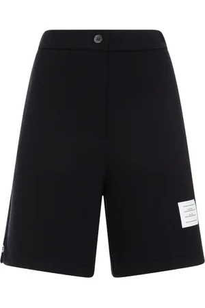 Thom Browne Femme, Shorts, Bleu, Taille: 38 FR Shorts en Laine Bleu Marine à V-Line