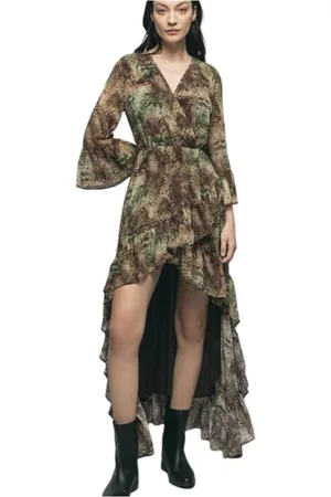 GAËLLE Femme, Robes, Multicolore, Taille: 38 FR Robe longue imprimée en georgette Multicolore