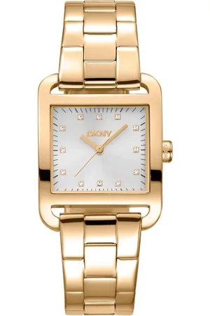 DKNY Femme, Accessoires, Jaune, Taille: ONE Size Elegant Quartz Analog Watch with Logo