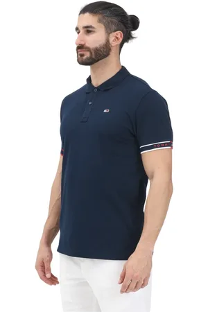 Tommy Hilfiger Homme, Tops, Bleu, Taille: S Polo Bleu avec Logo Brodé