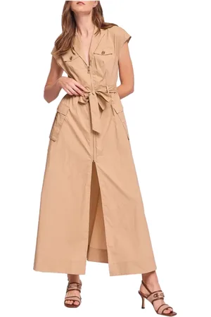 Gaudi Femme, Robes, , Taille: 36 FR Robe Midi Inspirée Safari avec Poches Cargo