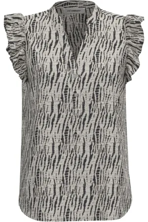 Co`Couture Femme, Blouses et Chemises, Multicolore, Taille: 38 FR Chemisier à Volants avec Imprimé Élégant