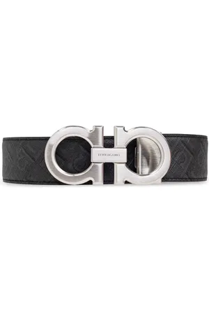 Salvatore Ferragamo Homme, Accessoires, Gris, Taille: 95 CM Ceinture réversible