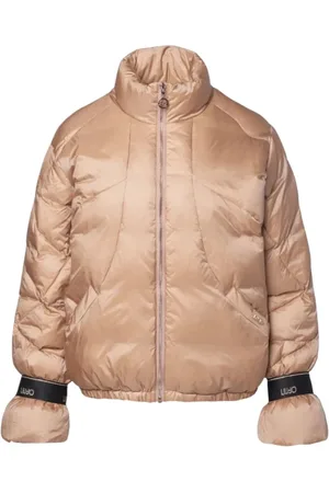 Liu Jo Femme, Vestes, Brun, Taille: 42 FR Veste Matelassée Marron Col Montant Fermeture Éclair