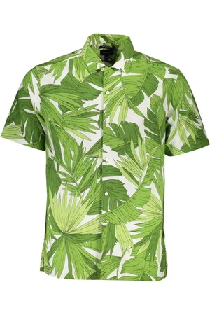 GANT Homme, Chemises, Vert, Taille: S Chemise verte à manches courtes avec logo