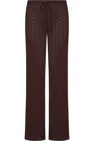 FISICO Femme, Pantalons, Brun, Taille: 42 FR Pantalon Sangallo Cordon Chocolat Ss25