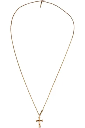 Dolce & Gabbana Homme, Accessoires, Jaune, Taille: ONE Size Pendentif Croix Religieuse Collier