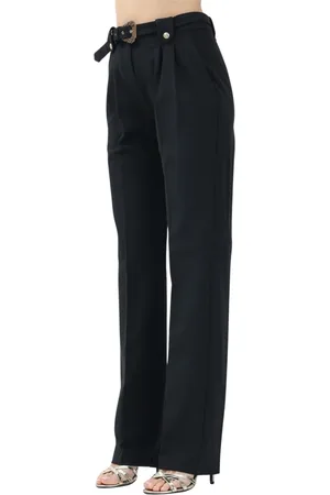 VERSACE Femme, Pantalons, Noir, Taille: 40 FR Pantalon Élégant Noir Boucle Baroque