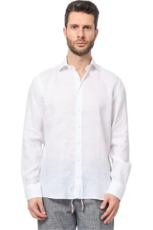 Bugatti Homme, Chemises, Blanc, Taille: M Chemise Blanche en Lin Classique