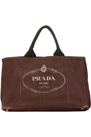 Prada Femme, Pre-owned, Brun, Taille: ONE Size Pre-owned Toile cabas