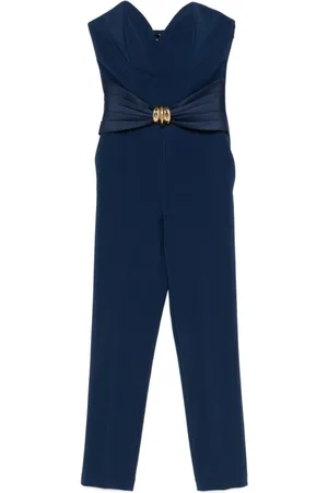 Elisabetta Franchi Femme, Combinaisons et Ensembles, Bleu, Taille: 40 FR Pantalon élégant bleu pour femme