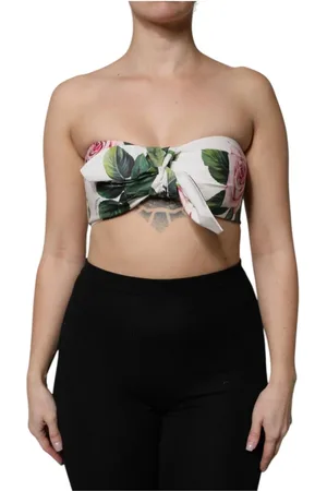 Dolce & Gabbana Femme, Tops, Multicolore, Taille: 36 FR Haut Corset Blanc à Imprimé Floral
