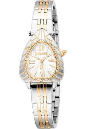 Roberto Cavalli Femme, Accessoires, Jaune, Taille: ONE Size Elegant Quartz Analog Watch with Logo