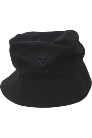 Prada Femme, Pre-owned, Noir, Taille: ONE Size Pre-owned Tissu chapeaux