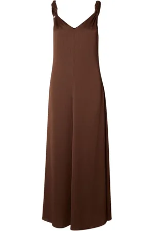 SELECTED Femme, Robes, Brun, Taille: 36 FR Robe longue avec bretelles nouées