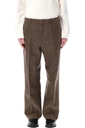 OUR LEGACY Homme, Pantalons, Brun, Taille: L Chinos Tabac en Lin-Coton à Jambes Larges