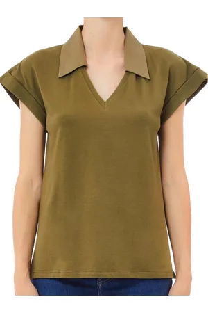 Liu Jo Femme, Blouses et Chemises, Vert, Taille: 38 FR Pull Vert avec Dos en Dentelle et Col en V