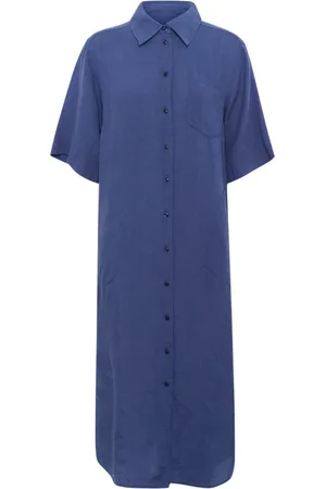 Part Two Femme, Robes, Bleu, Taille: 34 FR Robe Chemise Simple Oceana