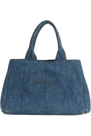 Prada Femme, Pre-owned, Bleu, Taille: ONE Size Pre-owned Tissu cabas