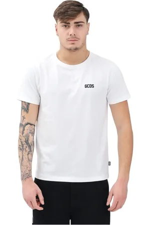GCDS Homme, Tops, Blanc, Taille: XL T-shirt blanc à manches courtes