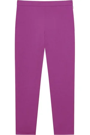 Patrizia Pepe Femme, Pantalons, Violet, Taille: 34 FR Pantalon Slim Violet avec Rivet Papillon