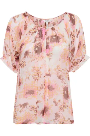 Part Two Femme, Blouses et Chemises, Rose, Taille: 42 FR Chemisier Rose Nectar Fleurs Éparpillées
