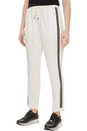 Liu Jo Femme, Pantalons, Blanc, Taille: 40 FR Pantalon de survêtement classique ivoire avec cordon de serrage