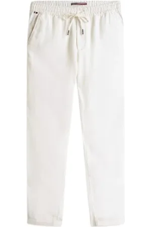 Tommy Hilfiger Homme, Pantalons, Blanc, Taille: W38 Pantalon moderne en lin mélangé
