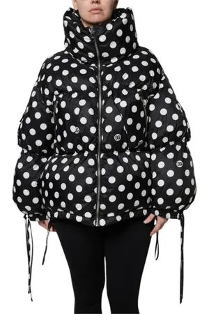 Dolce & Gabbana Femme, Vestes, Noir, Taille: 38 FR Doudoune à pois avec fermeture éclair intégrale