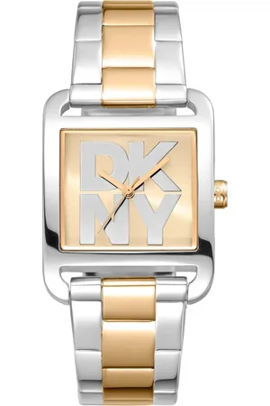 DKNY Femme, Accessoires, Gris, Taille: ONE Size Élégante Montre Analogique en Acier avec Logo
