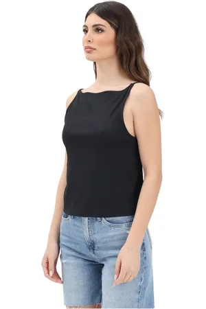 Calvin Klein Femme, Tops, Noir, Taille: 40 FR Débardeur noir côtelé