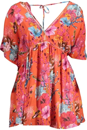 Desigual Femme, Robes, Multicolore, Taille: 42 FR Robe Courte Vibrante avec Col en V