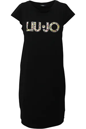 Liu Jo Femme, Robes, Noir, Taille: 40 FR Robe en coton à manches courtes