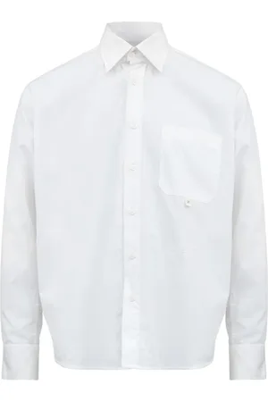 Maison Margiela Homme, Chemises, Blanc, Taille: S Chemise en coton blanc à boutons
