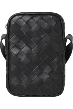 Bottega Veneta Homme, Sacs, Noir, Taille: ONE Size Porte-téléphone en cuir tressé avec fermeture éclair