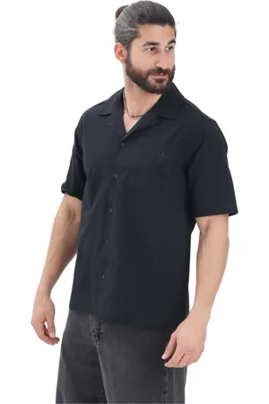 adidas Homme, Chemises, Noir, Taille: S Chemise à Manches Courtes Seersucker Noire Essentials