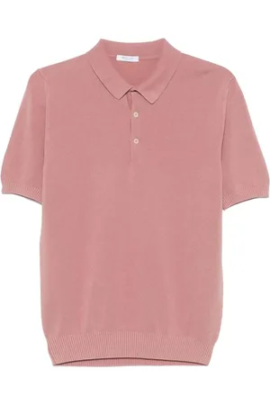 Boglioli Homme, Tops, Rose, Taille: L Polo rose à manches courtes avec texture en nid d