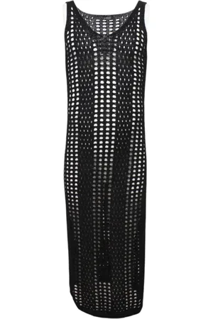 Liu Jo Femme, Robes, Noir, Taille: 40 FR Robe sans manches en viscose avec encolure ronde