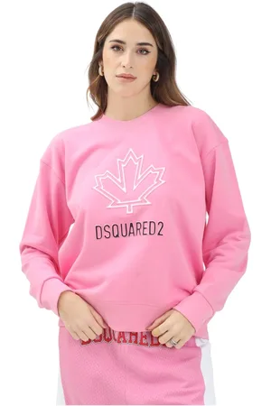 Dsquared2 Femme, Sweatshirts et sweats à capuche, Rose, Taille: 36 FR Pull Rose Col Rond Style Oversize